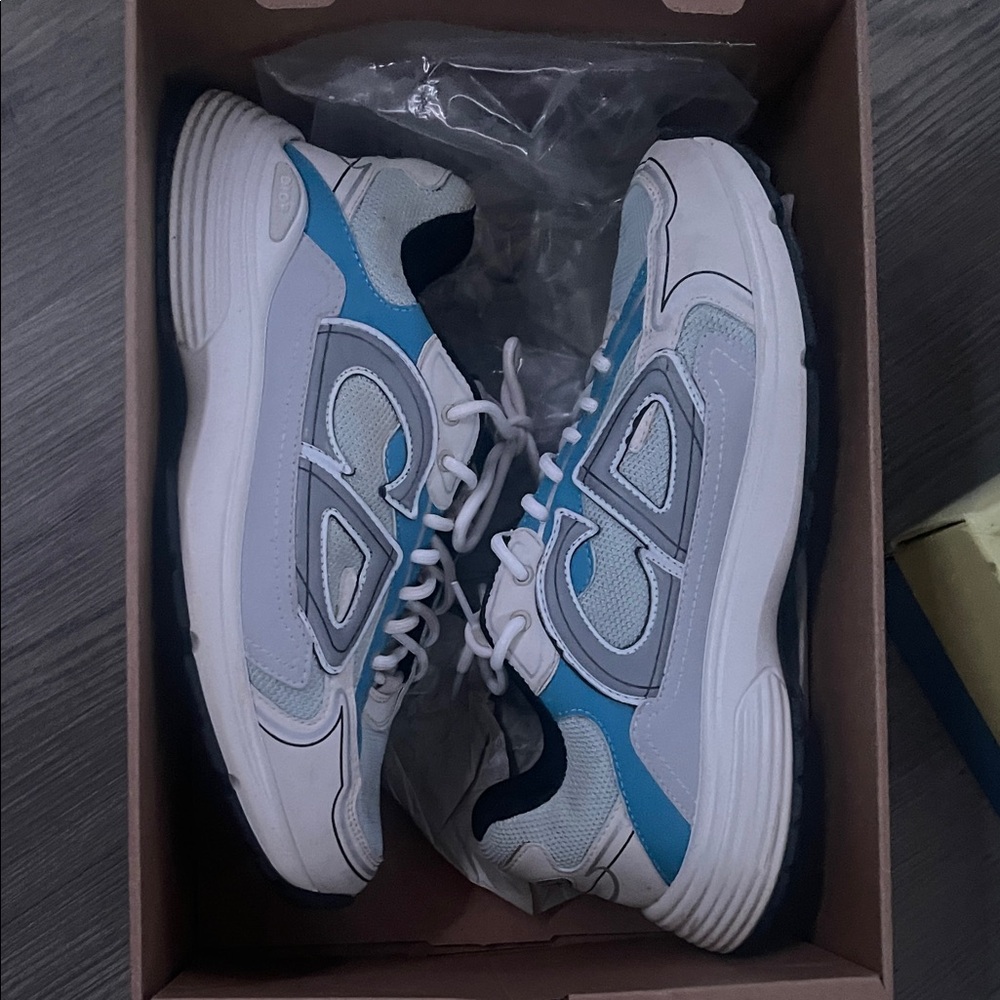 Dior B30 White and Blue Men's Sneakers